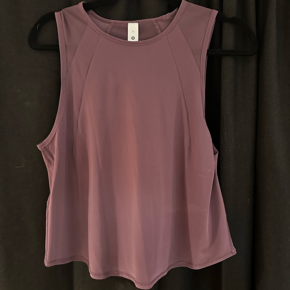 Lemon Sculpt CroppedTank Top Pleated size 8 in Grape Thistle